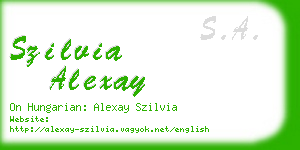 szilvia alexay business card